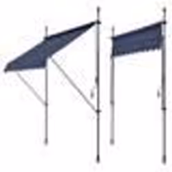 Store banne téléscopique - Acier - Polyester - 250x120 cm - Bleu foncé - Réglable 200-300 cm