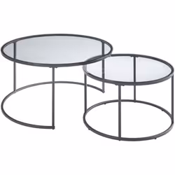 Set de tables basses gigognes Un ensemble polyvalent pour votre maison, ces meubles stylés s'intègrent facilement dans un sal ...