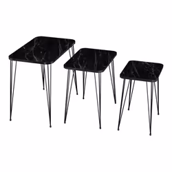 Table dappoint - Non spécifié - Set de 3 - Marbre noir - Gigogne - Intemporelles