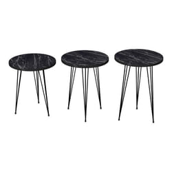Set de 3 tables d appoint rondes gigognes marbre noir