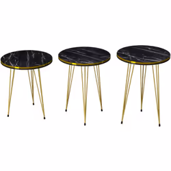Set de 3 tables d'appoint Ce lot de bouts de canapé originals et polyvalents s'intègrent parfaitement dans votre salon par ex ...