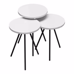 Set de tables dappoint - MARQUE - Modèle - Rond - Blanc - Métal - Gigogne