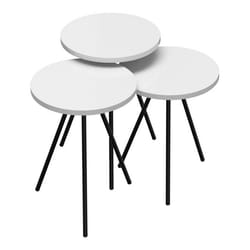 Set de tables dappoint - MARQUE - Modèle - Rond - Blanc - Métal - Gigogne