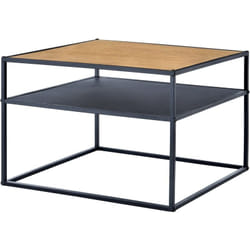 Helloshop26 - Table basse carrée 40 x 55 x 55 cm avec espace de stockage noir effet bois