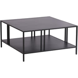 Table basse métal 40 x 80 x 80 cm noir
