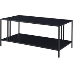 Helloshop26 - Table basse métal double plateau 47 x 110 x 55 cm noir