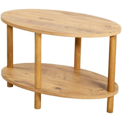 Table basse ovale 43 x 70 x 44 cm effet bois