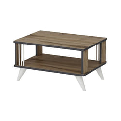 Table basse rectangulaire 40 x 70 x 50 cm effet chene / anthracite