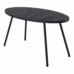 Table basse ovale 43 x 90 x 50 cm marbre noir