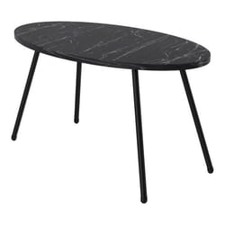 Table basse ovale 43 x 90 x 50 cm marbre noir
