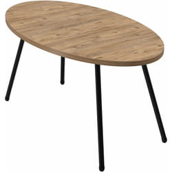 Helloshop26 - Table basse ovale 43 x 90 x 50 cm naturel noir