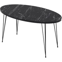 Table basse ovale 43 x 90 x 50 cm marbre noir