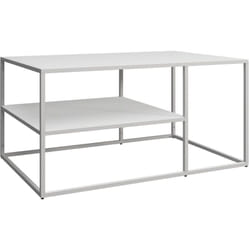 Table basse solund du salon rectangulaire 45 x 90 x 60 cm blanc