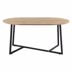 Table basse ovale 100 x 60 x 47 cm noir effet chene