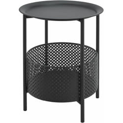 Helloshop26 - Petite table ronde métal 45 x 35 cm noir