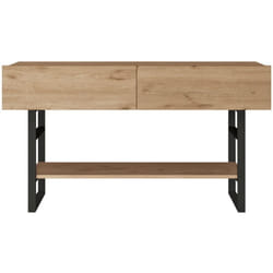 Table console 76 x 139 x 43 cm effet chêne / noir