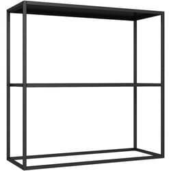 Table console avec 2 surfaces de rangement acier 80 x 80 x 26 cm noir mat