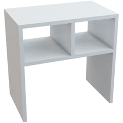 Helloshop26 - Table d'appoint rectangulaire avec 2 compartiments de stockage 50 x 50 x 30 cm blanc