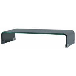 Helloshop26 - Meuble télé buffet tv télévision design pratique support pour moniteur 60 cm verre noir