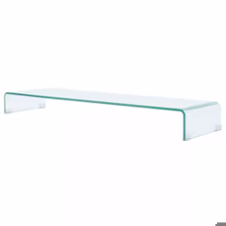 Meuble tele buffet tv television design pratique de moniteur 120 cm verre transparent