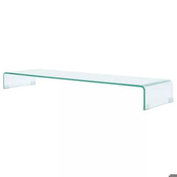 Meuble tele buffet tv television design pratique de moniteur 120 cm verre transparent