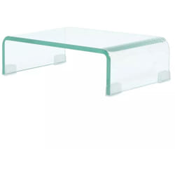 Helloshop26 - Meuble télé buffet tv télévision design pratique pour moniteur 40 cm verre transparent