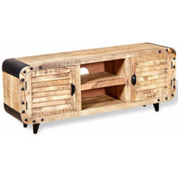 Meuble télé buffet tv télévision design pratique bois de manguier massif 120 cm