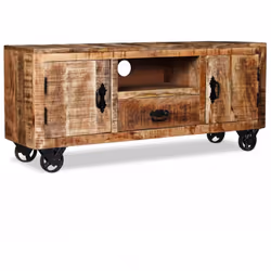 Ce meuble TV de style industriel dégage un charme vintage et fera un ajout intemporel à votre maison. Le meuble TV peut égale ...