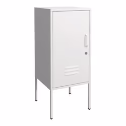 Table de chevet elegante 82 x 35 x 35 cm acier blanc
