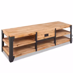 Meuble tele buffet tv television design pratique 140 cm bois d acacia massif