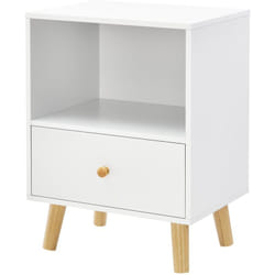 Helloshop26 - Table de chevet à tiroir 54 x 40 x 30 cm blanc