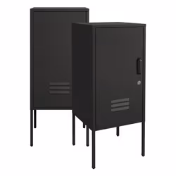 Table de chevet - en.casa - Lot de 2 - Acier - Noir - 82 x 35 x 35 cm