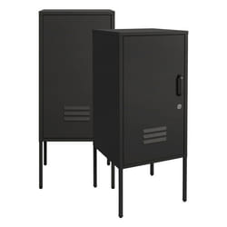 Table de chevet - en.casa - Lot de 2 - Acier - Noir - 82 x 35 x 35 cm