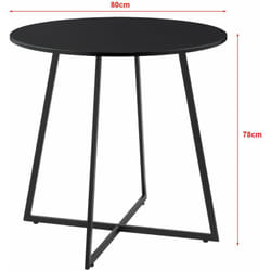 Table de salle à manger 78 x 80 cm noir