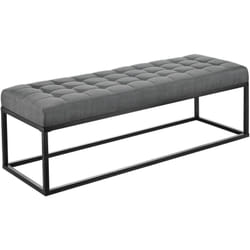 Helloshop26 - Tabouret banc banquette rembourré 120 x 40 x 38 cm gris