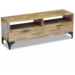Meuble télé buffet tv télévision design pratique bois de manguier 120 cm