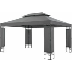 Tonnelle de jardin lanciano avec structure en acier 400 x 300 x 265 cm gris foncé