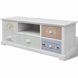 Ajoutez une touche de charme rustique à votre maison avec ce meuble TV /support hi-fi chic en style français classique ! Ce m ...