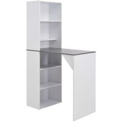 Helloshop26 - Table haute mange debout bar bistrot avec armoire blanc 200 cm