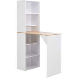Helloshop26 - Table haute mange debout bar bistrot avec armoire blanc 200 cm