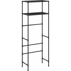 Helloshop26 - Support de rangement 2 niveaux sur toilette 53,5 x 28 x 143 cm noir