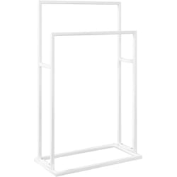 Helloshop26 - Porte-serviettes sur pied 48 x 24 x 78,5 cm fer blanc