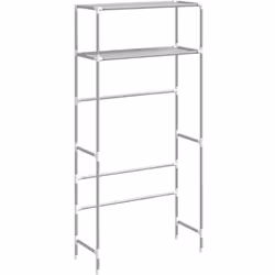 Ce support de rangement à 2 niveaux au-dessus de la machine à laver est certainement une solution parfaite pour créer des esp ...