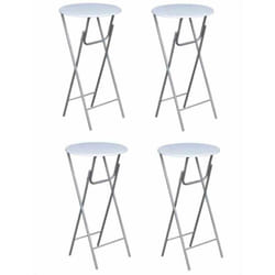 Table haute mange debout bar bistrot 4 pièces avec dessus de table en mdf blanc