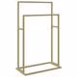 Porte-serviettes sur pied - Non spécifié - 48 x 24 x 785 cm - Fer doré - 2 niveaux - Style contemporain