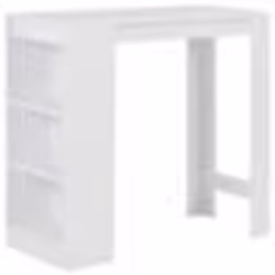 Table haute mange debout bar bistrot avec étagère blanc 110 x 50 x 103 cm 0902050