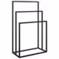 Porte-serviettes sur pied - Non spécifié - 48 x 24 x 79 cm - Fer noir - 3 niveaux - Multifonctionnel