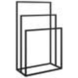 Porte-serviettes sur pied - Non spécifié - 48 x 24 x 79 cm - Fer noir - 3 niveaux - Multifonctionnel