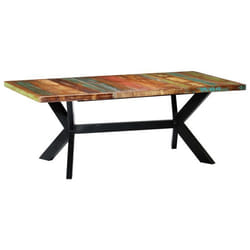 Table de salon salle a manger dîner design 200 cm bois de recuperation solide