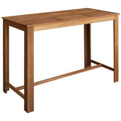 Helloshop26 - Table haute mange debout bar bistrot bois d'acacia solide 150 cm